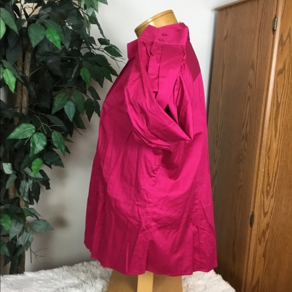 Lane Bryant size 20 pink button down long sleeve top - Picture 4 of 15